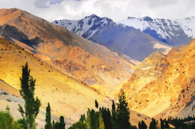 Ladakh, Jammu ve Kashmir 'in Rocky manzarası, Hindistan