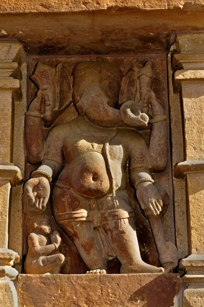 Lord Ganesha Rzeźba Vishvanatha Temple Poświęcona Panu Shiva Zachodnich Świątyń — Zdjęcie stockowe