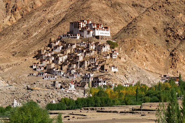 Monasterio Chimray Con Vista Los Montes Del Himalaya Fondo Ladakh —  Fotos de Stock