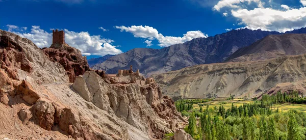 Ruinas Monasterio Basgo Rodeado Piedras Rocas Leh Ladakh Jammu Cachemira —  Fotos de Stock