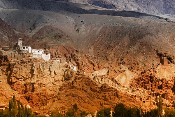 Ruinas Monasterio Basgo Rodeado Piedras Rocas Leh Ladakh Jammu Cachemira —  Fotos de Stock
