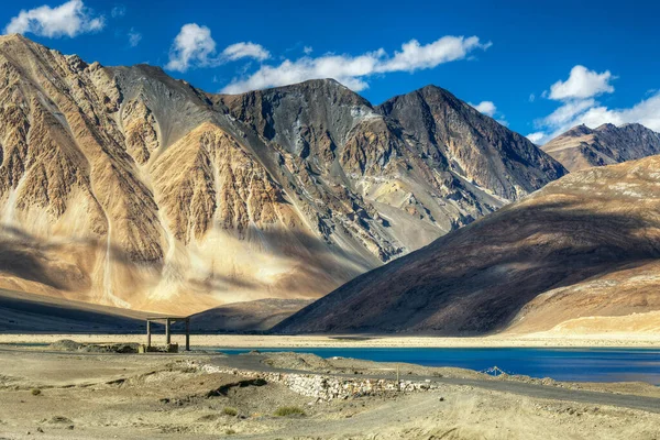 Berge Und Pangong Tso See Ist Riesiger See Ladakh Höhe — Stockfoto