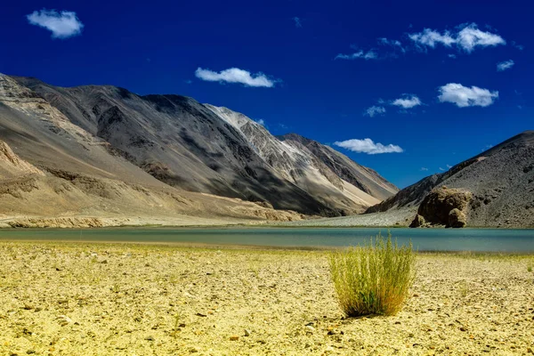 Berge Rund Chagor Tso See Mit Blauem Himmel Und Kleiner — Stockfoto