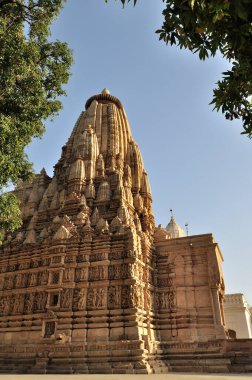 Khajuraho 'nun doğu tapınakları, Madya Pradesh, Hindistan. Khajuraho bir UNESCO dünya mirası sahası.,