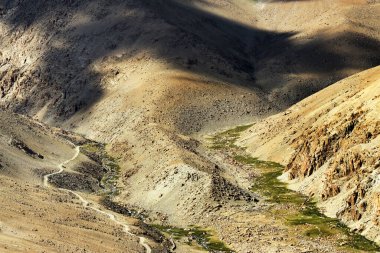 Leh ladakh manzarası, ışık ve gölge, Jammu ve Kashmir, Hindistan