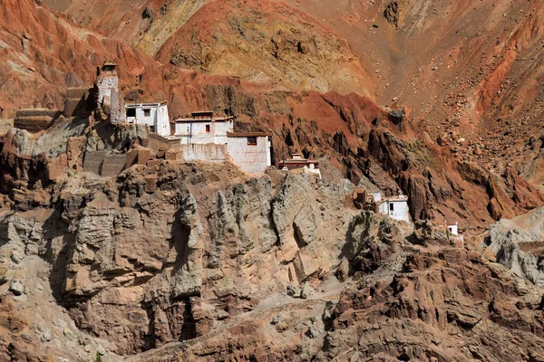 Antiguas Ruinas Monasterio Basgo Rocas Del Himalaya Fondo Paisaje Leh —  Fotos de Stock