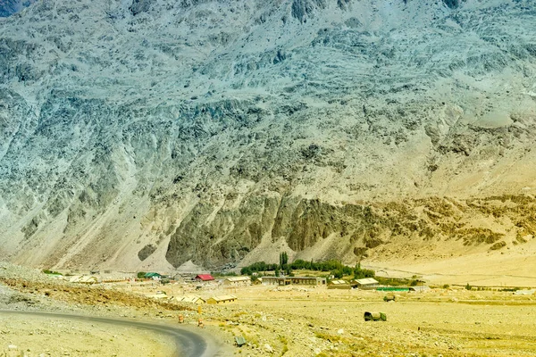 Aerial Top View Tangsey Village Remote Rocky Landscape Himalayan Mountains — Stock Photo, Image