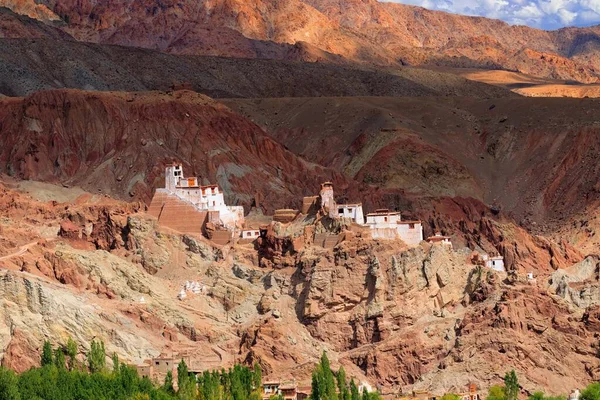 Ruínas Mosteiro Basgo Rodeado Pedras Rochas Ladakh — Fotografia de Stock