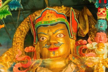 Goutama Buddha 'nın yüzü, Budist dini sembolü Sikkim Manastırı - Sikkim, Hindistan