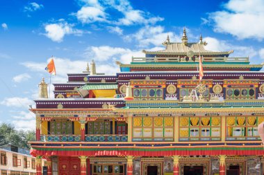 Güzel ve renkli Rabangla Manastırı - Sikkim, Hindistan 'daki Ralong Manastırı.