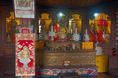 Goutama Buddha 'nın yüzü, Budist dini sembolü, Sangchen Dorjee Manastırı - Sikkim, Hindistan