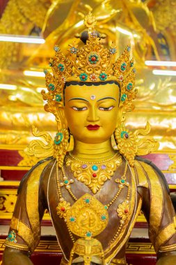 Goutam Buddha 'nın yüzü, Budist dini sembolü Sikkim Manastırı - Sikkim, Hindistan