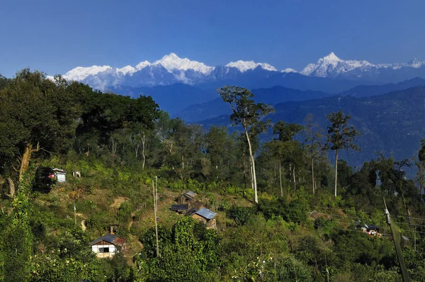 Sillery Gaon Dorf Westbengalen Sikkim Grenze Kangchenjunga Backdro — Stockfoto