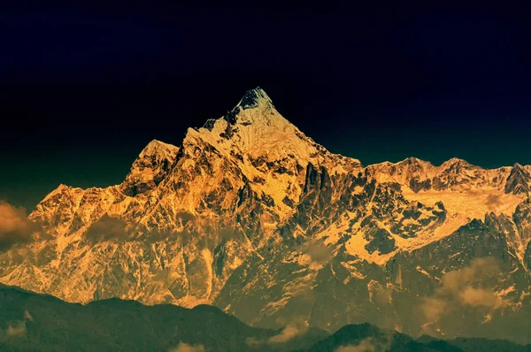 Prachtig Eerste Licht Van Zonsopgang Mount Kanchenjugha Himalaya Bergketen Sikkim — Stockfoto