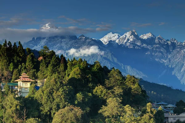 Vacker Utsikt Över Himalayas Berg Vid Ravangla Sikkim Himalaya Den — Stockfoto