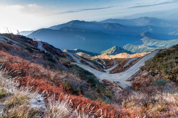 Hermosas Carreteras Curvas Antigua Ruta Seda Ruta Comercio Seda Entre — Foto de Stock