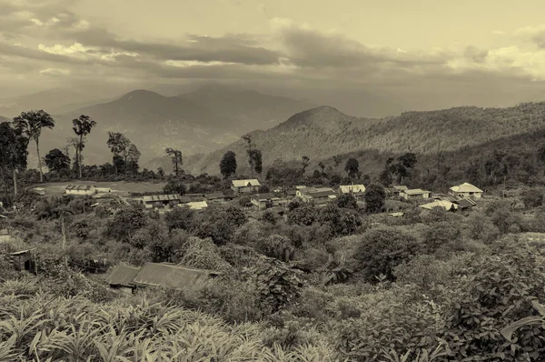 Silerygaon Köyü Nün Güzel Manzarası Arka Planda Kanchenjunga Sıradağları Sabah — Stok fotoğraf