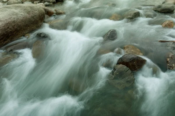 Belle Eau Rivière Reshi Qui Coule Travers Les Pierres Les — Photo