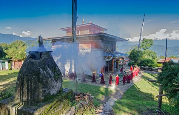Rinchenpong Sikkim India 18Th October 2017 Religiösa Buddistiska Munkar Kallade — Stockfoto