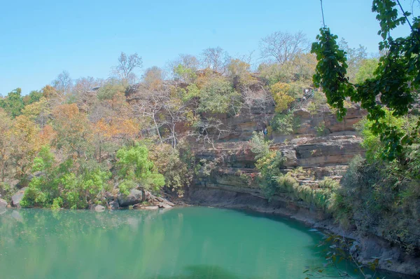 Beau Lac Pandav Tombe Parc National Panna Madhya Pradesh Inde — Photo