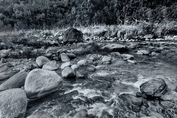 Bela Água Rio Reshi Fluindo Amanhecer Sikkim Índia Reshi Dos — Fotografia de Stock