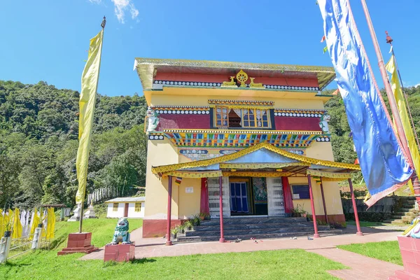 Beau Monastère Bouddhiste Brille Sous Soleil Sikkim Inde — Photo