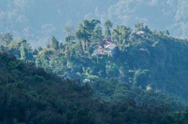 Sikkim, Hindistan 'daki Silerygaon Köyü' nün güzel manzarası