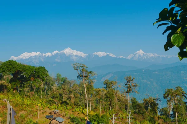 Schöne Aussicht Auf Silerygaon Village Mit Dem Kanchenjunga Gebirge Hintergrund — Stockfoto