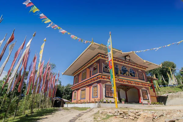Monastère Gurung Magnifique Monastère Bouddhiste Ensoleillé Rinchenpong Sikkim Inde Ciel — Photo