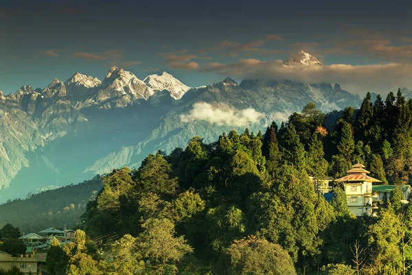 Όμορφη Θέα Των Βουνών Των Ιμαλαΐων Στο Ravangla Sikkim Himalaya — Φωτογραφία Αρχείου