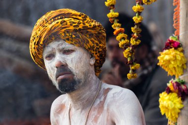 BABUGHAT, KOLKATA, Batı BENGAL / Hindistan - 10 HAZİRAN 2015: Hindu Sadhu 'nun portresi.
