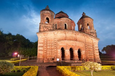 Shyamroy Tapınağı, Bishnupur, Hindistan - terracotta (fırınlanmış kil) - dünyaca ünlü turistik bölge.