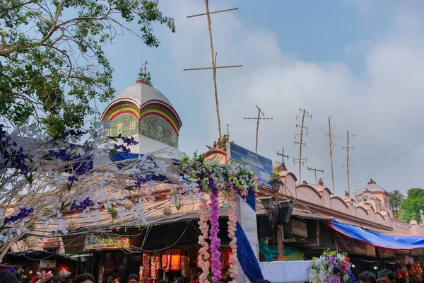 Kolkata Bengale Occidental Inde Avril 2019 Porte Florale Célèbre Temple — Photo