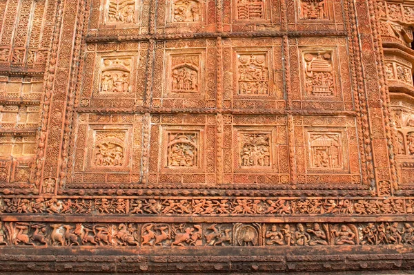 Ειδώλια Κατασκευασμένα Από Τερακότα Στο Ναό Madanmohan Bishnupur Δυτική Βεγγάλη — Φωτογραφία Αρχείου