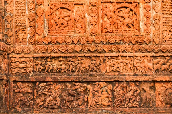 Figurinas Feitas Terracota Templo Radhagobinda Bishnupur Bengala Ocidental Índia — Fotografia de Stock