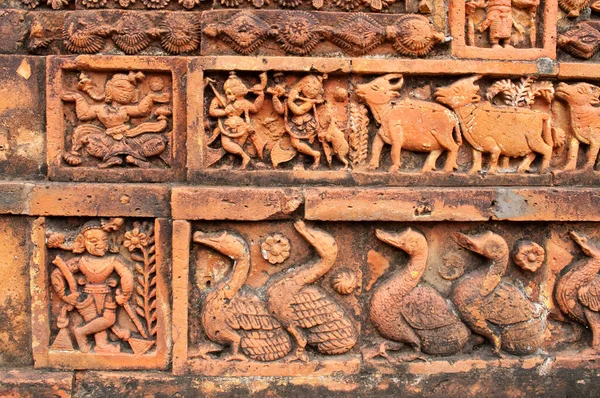 Terrakottából Készült Figurák Madanmohan Temple Bishnupur Nyugat Bengál India — Stock Fotó