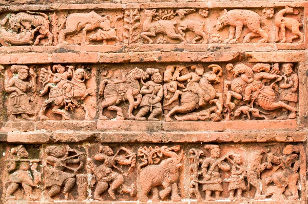 Figurines Made Terracotta Radhagobinda Temple Bishnupur West Bengal India — Stock Photo, Image