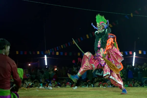 Bamnia Purulia West Bengal India Grudnia 2015 Tancerka Występująca Festiwalu — Zdjęcie stockowe