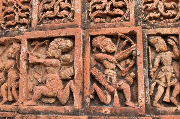 Statuette Terracotta Tempio Madanmohan Bishnupur Bengala Occidentale India — Foto Stock
