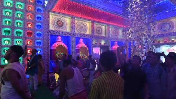 Howrah Bengala Ocidental Índia Outubro 2019 Sacerdote Hindu Bengali Cantando — Vídeo de Stock