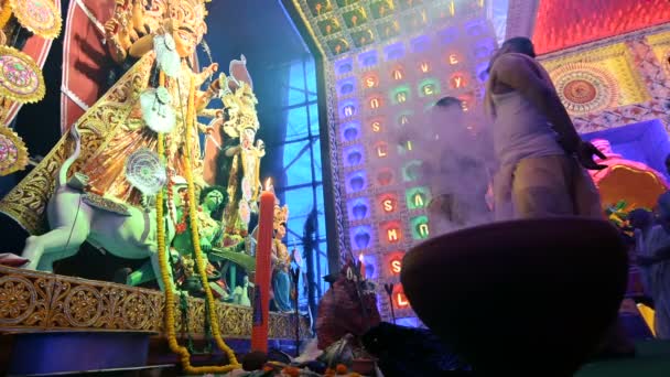 Howrah Nyugat Bengál India 2019 Október Szent Füst Alatt Hindu — Stock videók