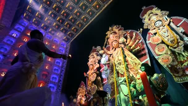 Howrah West Bengal Indie Října 2019 Mladý Hinduistický Bengálský Kněz — Stock video