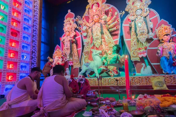 Howrah Batı Bengal Hindistan Ekim 2019 Durga Puja Festivalinde Durga — Stok fotoğraf
