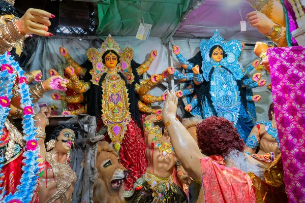 Калькутта Западная Бенгалия Индия Октября 2018 Года Клейкий Идол Богини — стоковое фото