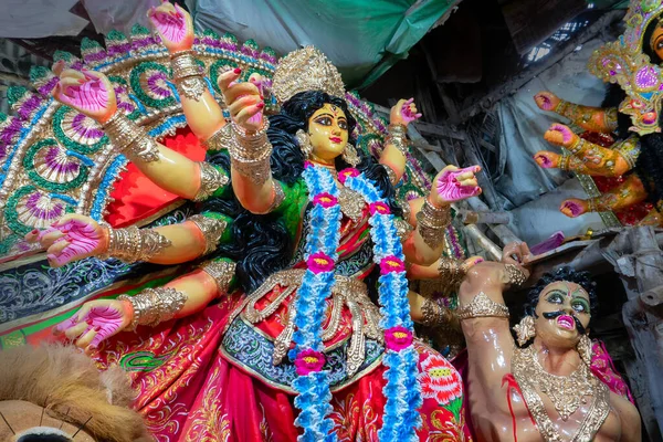 Kolkata Batı Bengal Hindistan Ekim 2018 Kumartuli Düzenlenen Durga Puja — Stok fotoğraf