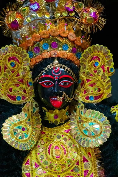 Kolkata Bengala Occidental India Octubre 2018 Ídolo Pintado Diosa Kali — Foto de Stock