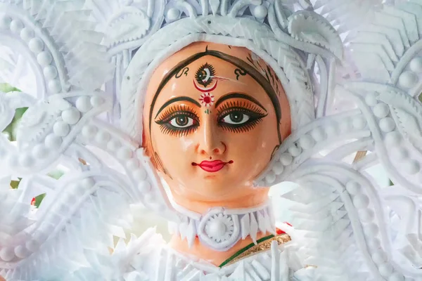 Kolkata Västbengalen Indien Oktober 2018 Clay Idol Ansikte Gudinnan Durga — Stockfoto