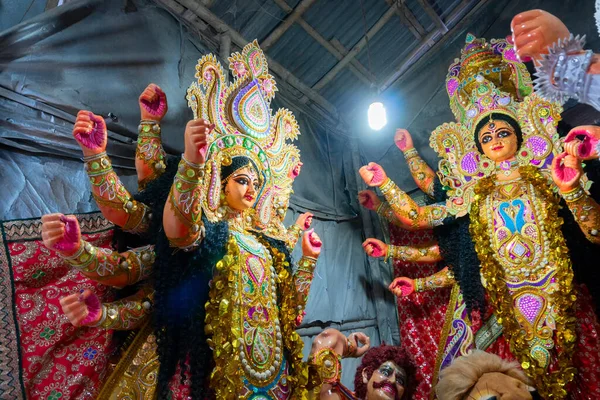 Kolkata West Bengal India 7Th October 2018 Clay Idols Goddess — стокове фото