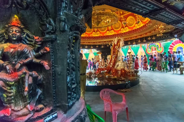 Kolkata India Október 2015 Gyönyörű Belső Díszített Durga Puja Pandal — Stock Fotó