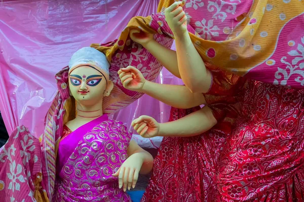 Kolkata Batı Bengal Hindistan Ekim 2018 Tanrıça Saraswati Nin Clay — Stok fotoğraf